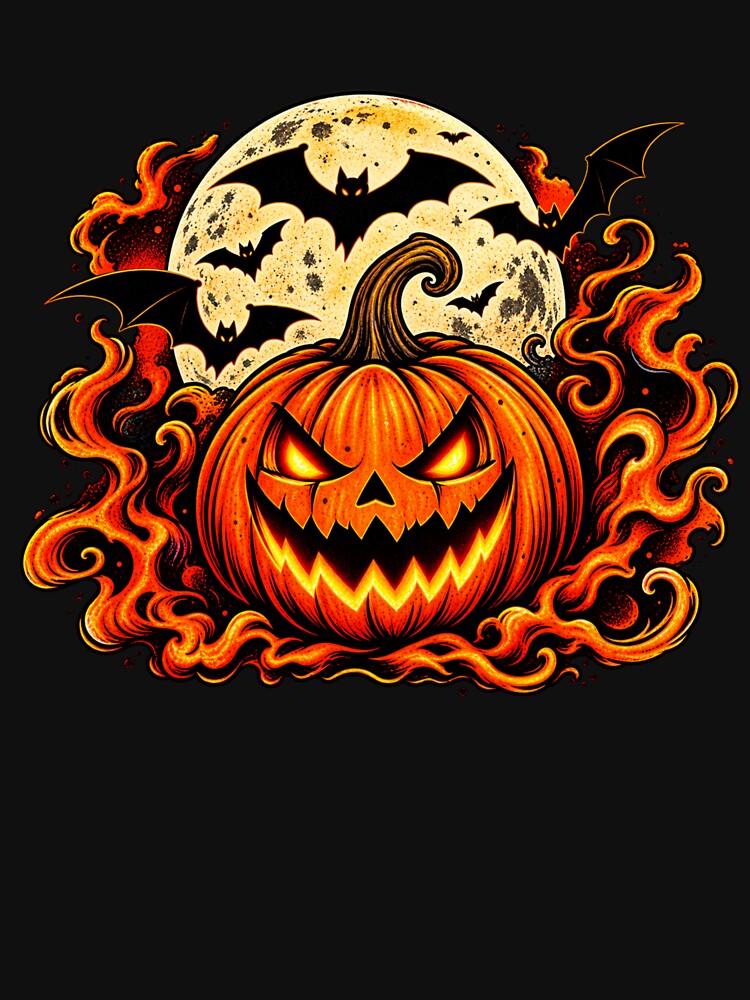 Fiery Jack O Lantern Halloween Design by StyleBloomes