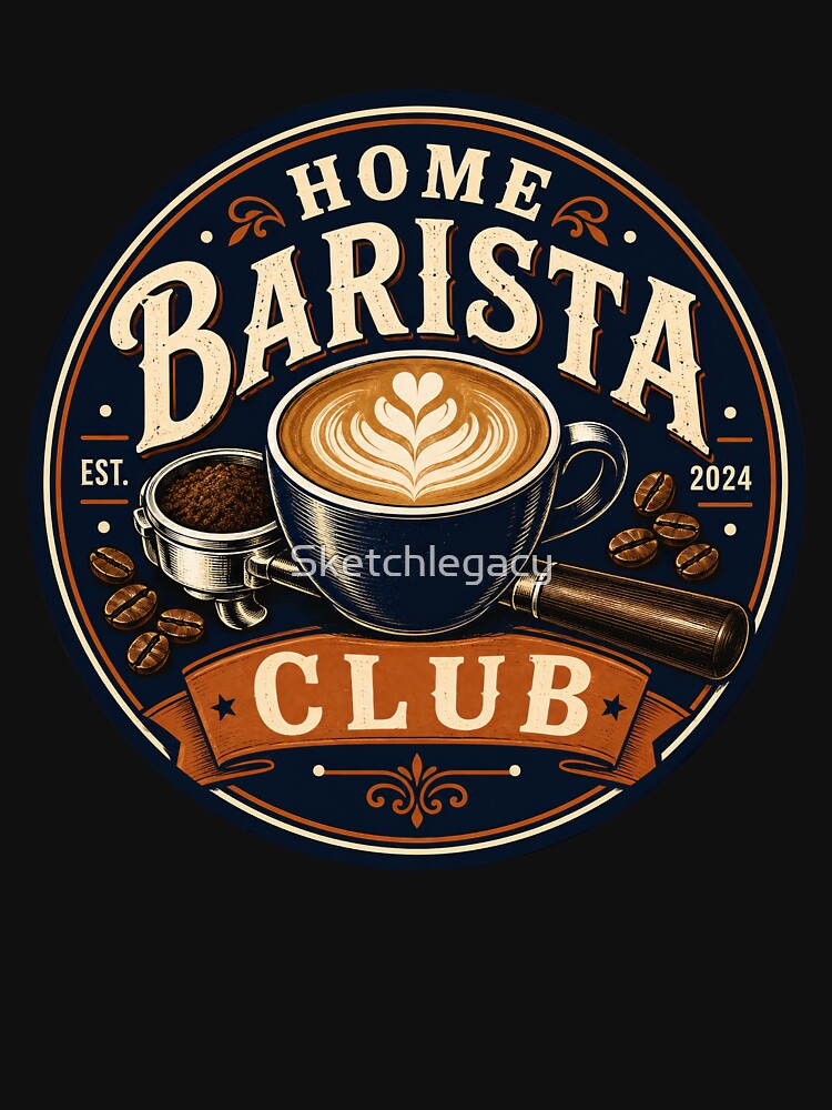 Home Barista Club Vintage Coffee Badge by Sketchlegacy