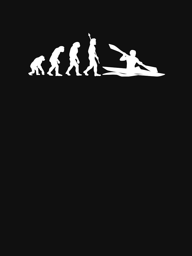 Kayaking Evolution Funny Kayaker Darwin Kayak Lover by StrideSuccess