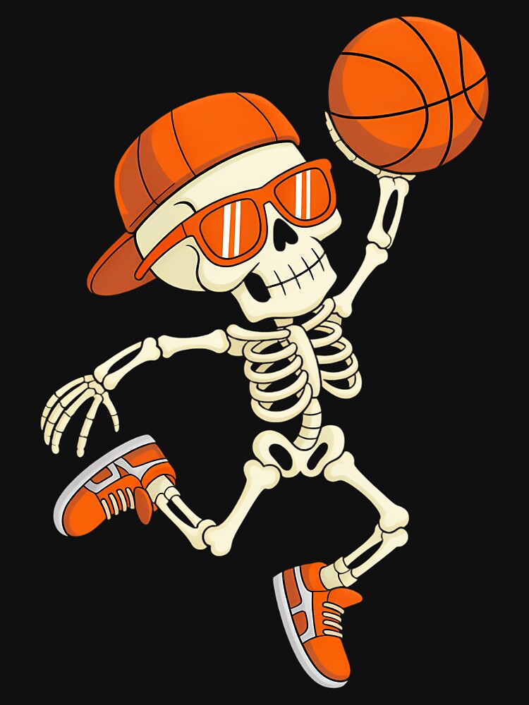 Skeleton Funny Basketball by tiekanamac