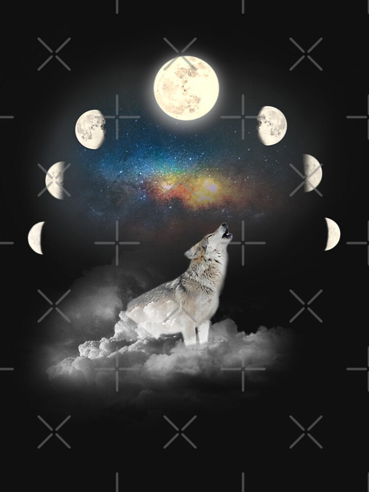 Howling Wolf Lunar Moon Phase by leshiarivers