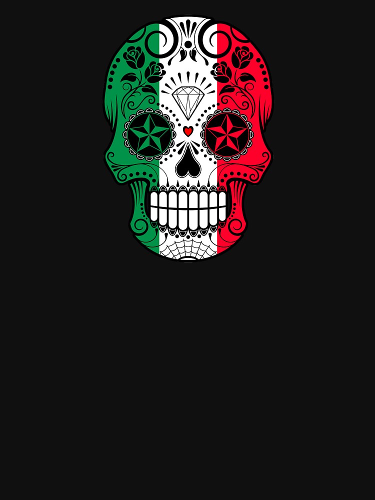 Sugar Skull with Roses and Flag of Italy by JeffBartels