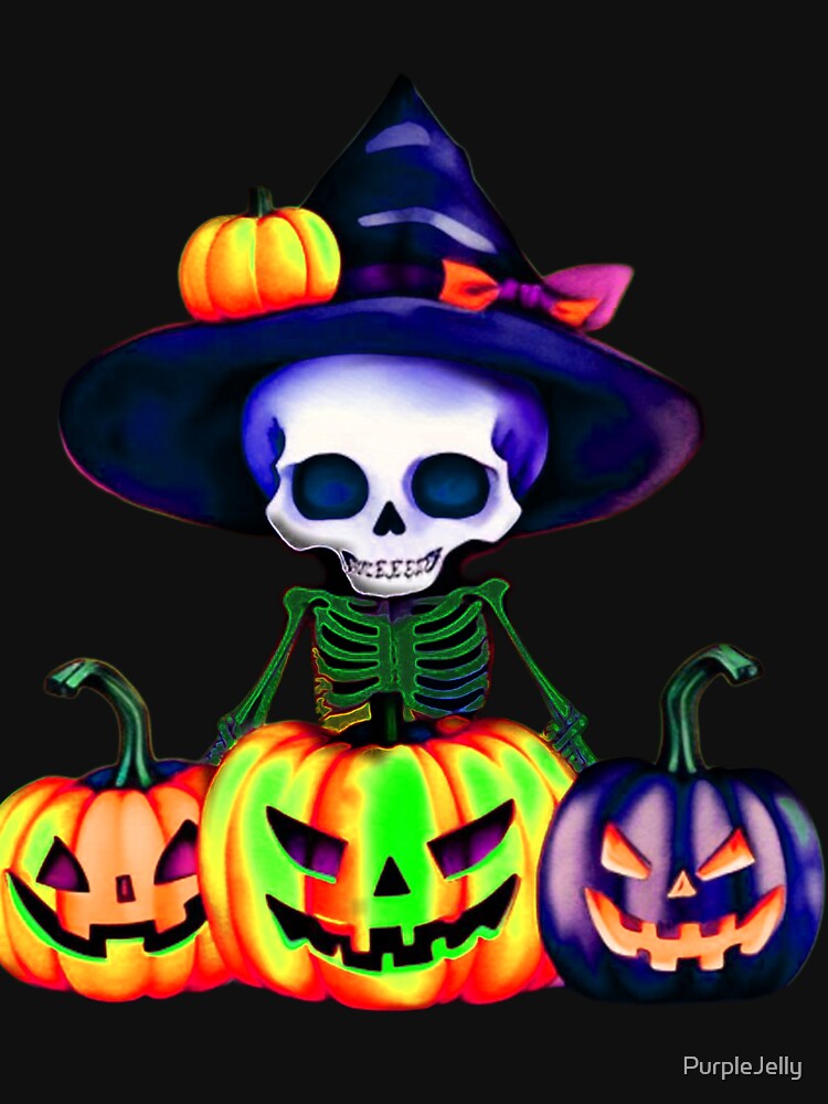 Pastel Goth Creepy Kawaii pumpkin skeleton by PurpleJelly