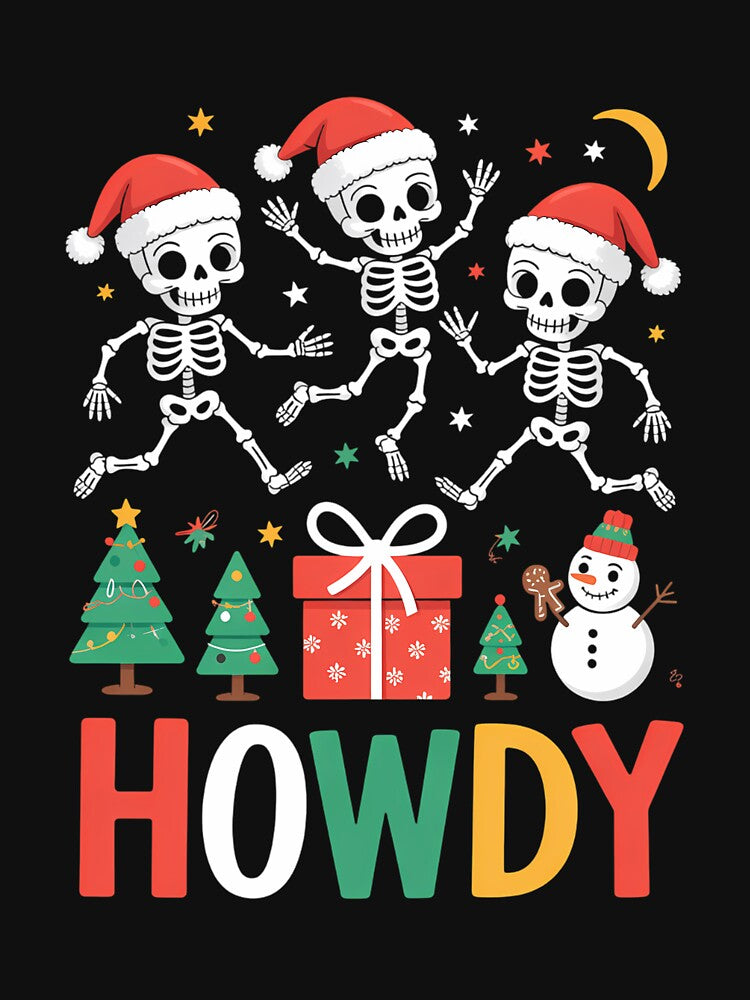 Dancing Skeleton Funny Christmas Holiday by LunaCrazeArt