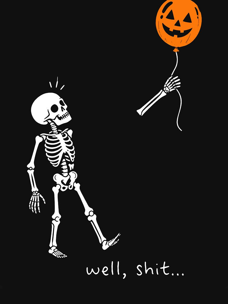 Skeleton Lost Balloon Funny Halloween by hargisnamocho