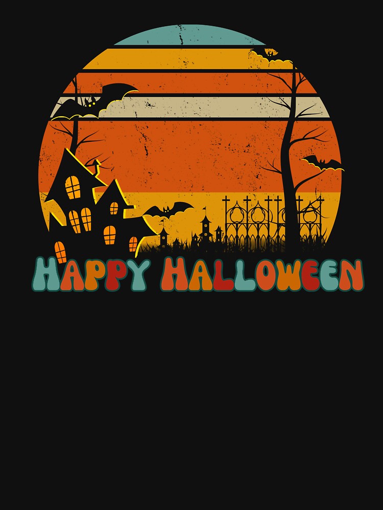 Happy Halloween | Halloween | Spooky | Bats | Ghosts | Retro Halloween by ShoniwDesigns