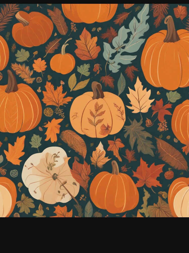 Vibrant Boho Fall Pattern – Pumpkins, Leaves by DEEPDesignsART