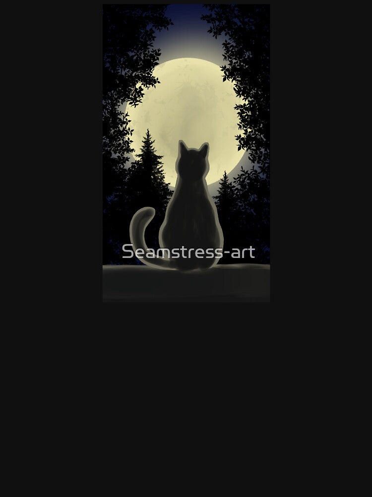 Cat and Moon by Seamstress-art