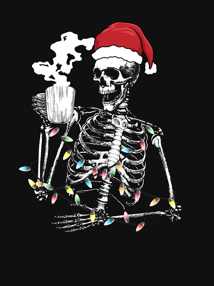 Christmas Skeleton Drinking Coffee Gear by DynamicDesign