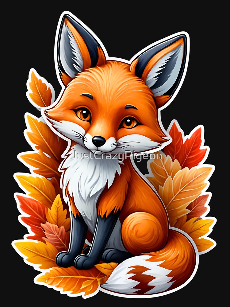 Cute Fox Autumn Vibes by JustCrazyPigeon
