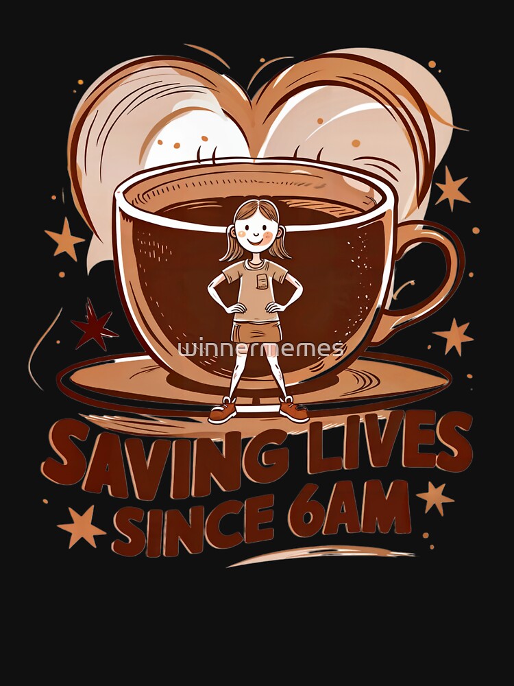 Saving Lives Since 6am Coffee Barista,  For  barista,for a waiter, for a coffee shop by winnermemes