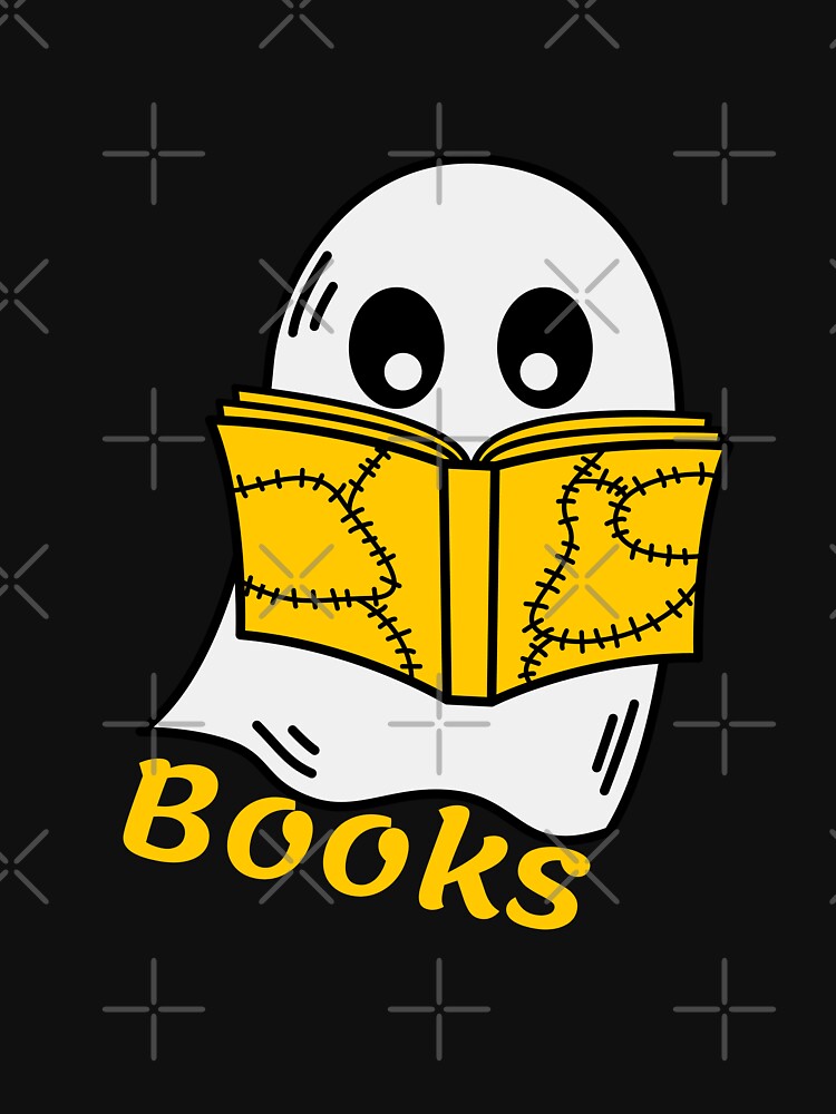 cute ghost book reading  teacher booooo school funny by FLOWER--ART