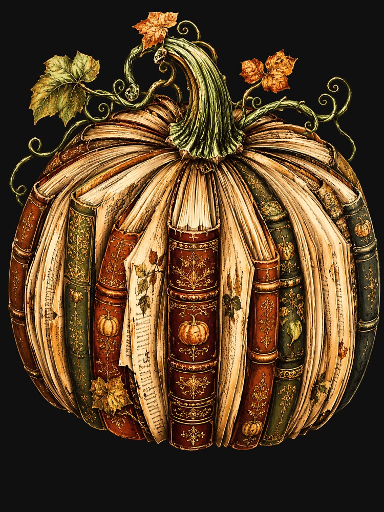 Cozy Fall Book Lover Pumpkin Reading Autumn Library by NADIASHOP86