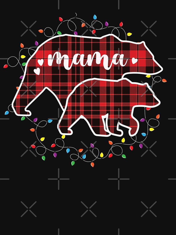 Mama Bear Red Plaid Christmas Pajama Matching Family Mom by ibeargifts