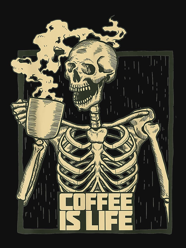 Skeleton Drinking Coffee by jennifera11