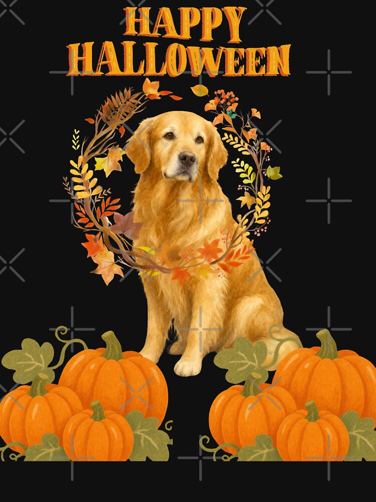 Golden Retriever Happy Halloween Pumpkin by SoukaArtStore