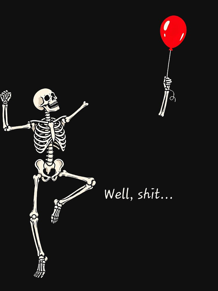 Skeleton Lost Balloon Retro Funny Halloween Design by cruddenstroud23