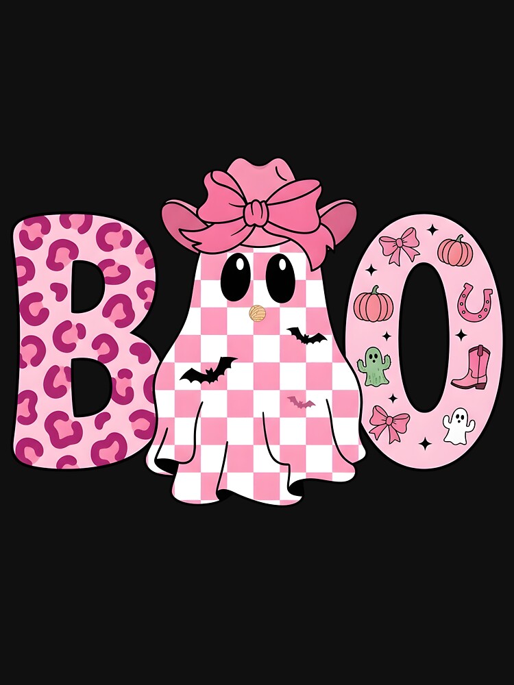 Pink Western Halloween Cowgirl Ghost Boo by KroghDs