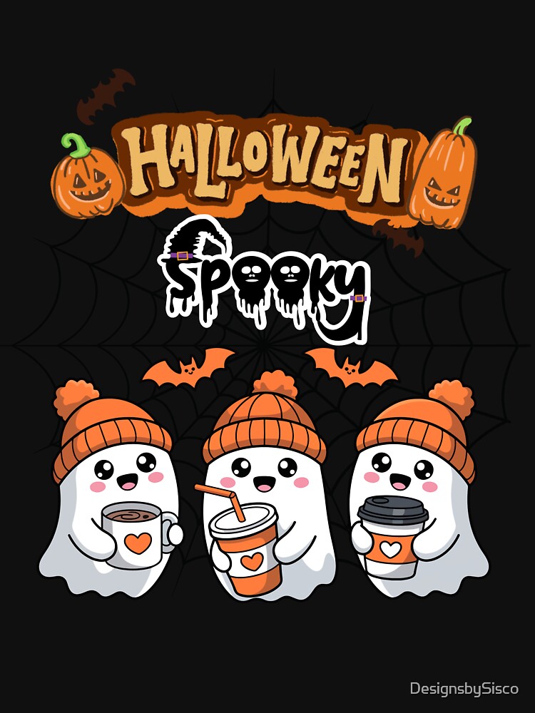 Spooky Coffee Crew - Cute Halloween Ghosts by DesignsbySisco