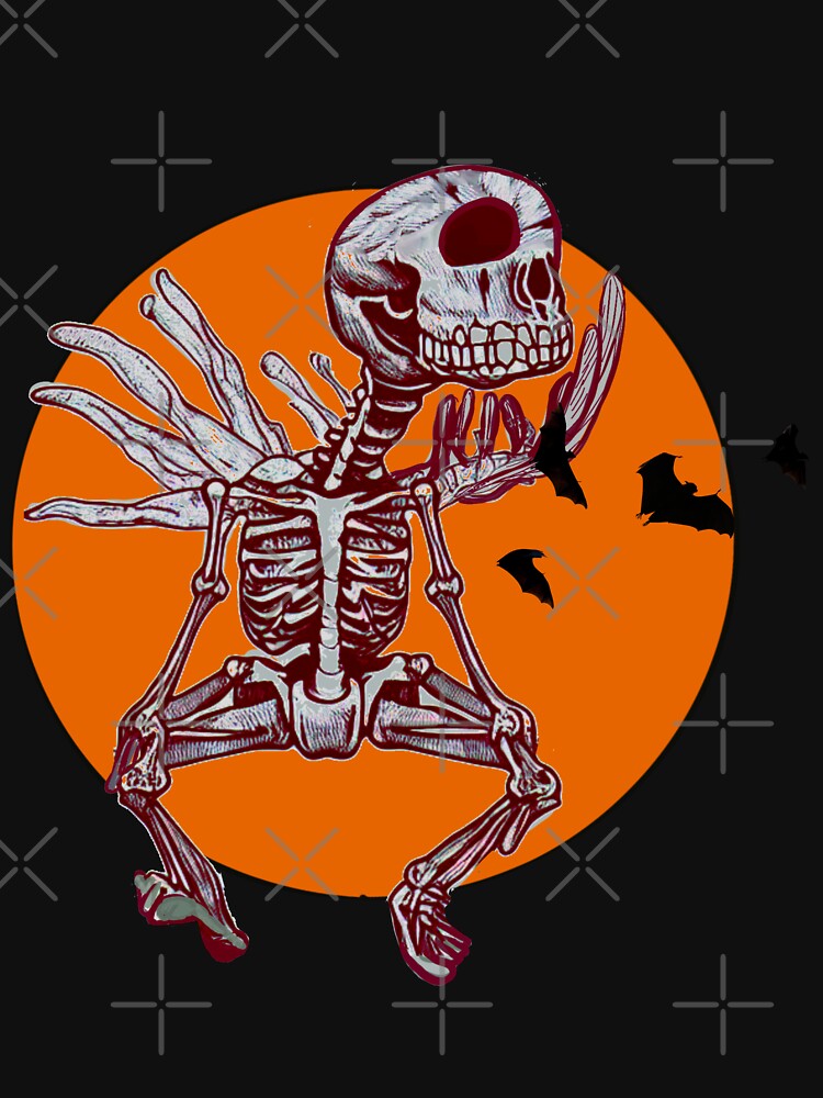 Rocker Skeleton Dancing Orange by joanaoberg