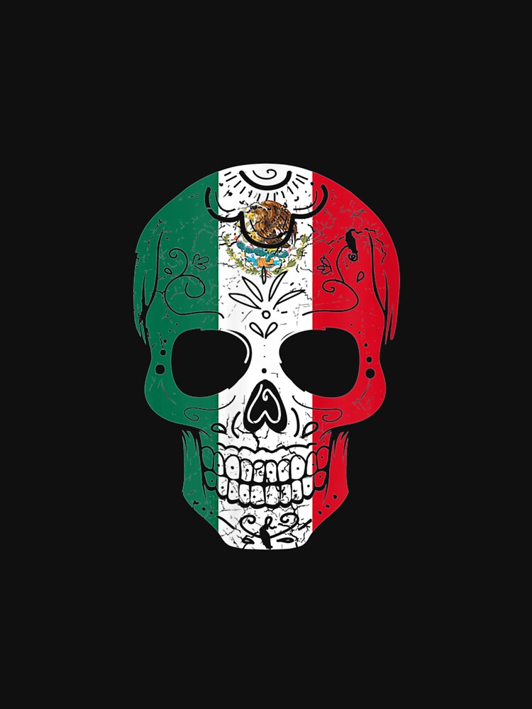 Mexican Flag Sugar Skull Design by bessiey23