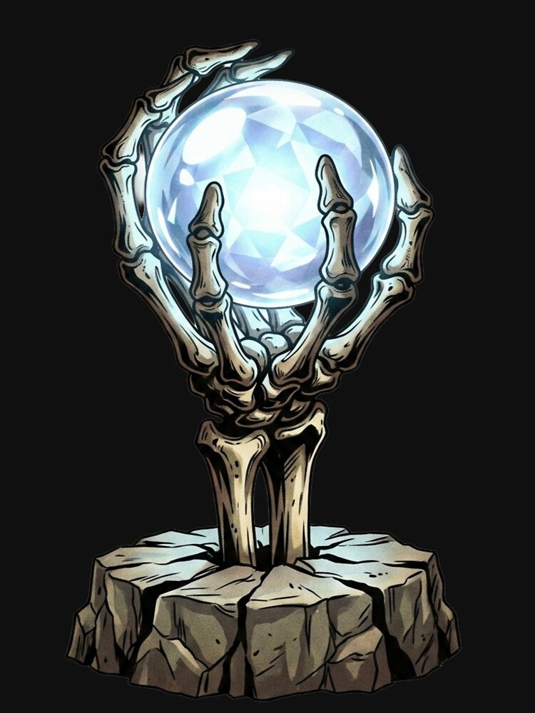 The Skeleton's Prophecy - Glowing Crystal Ball by Dzblack