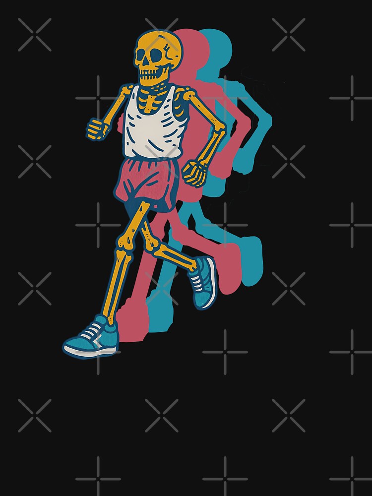 Funny Running Skeleton Cartoon by TeeARTHY