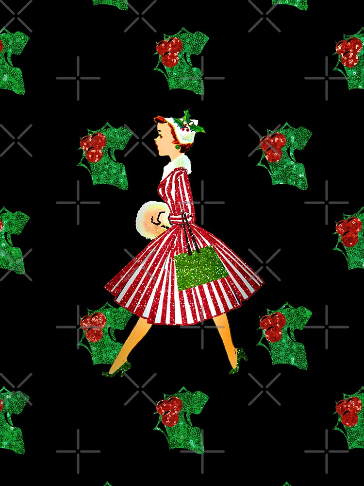 1950s vintage christmas lady black by Gossip Rag