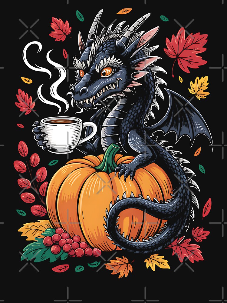 Dragon Pumpkin Spice Coffee Fancy Fall Halloween Fantasy by BakeryDozen