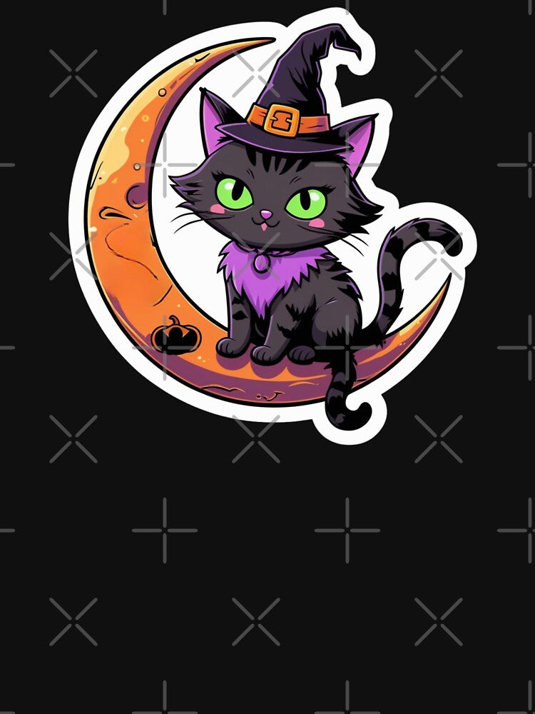 Black Cat Sitting On the Moon by LewpyG