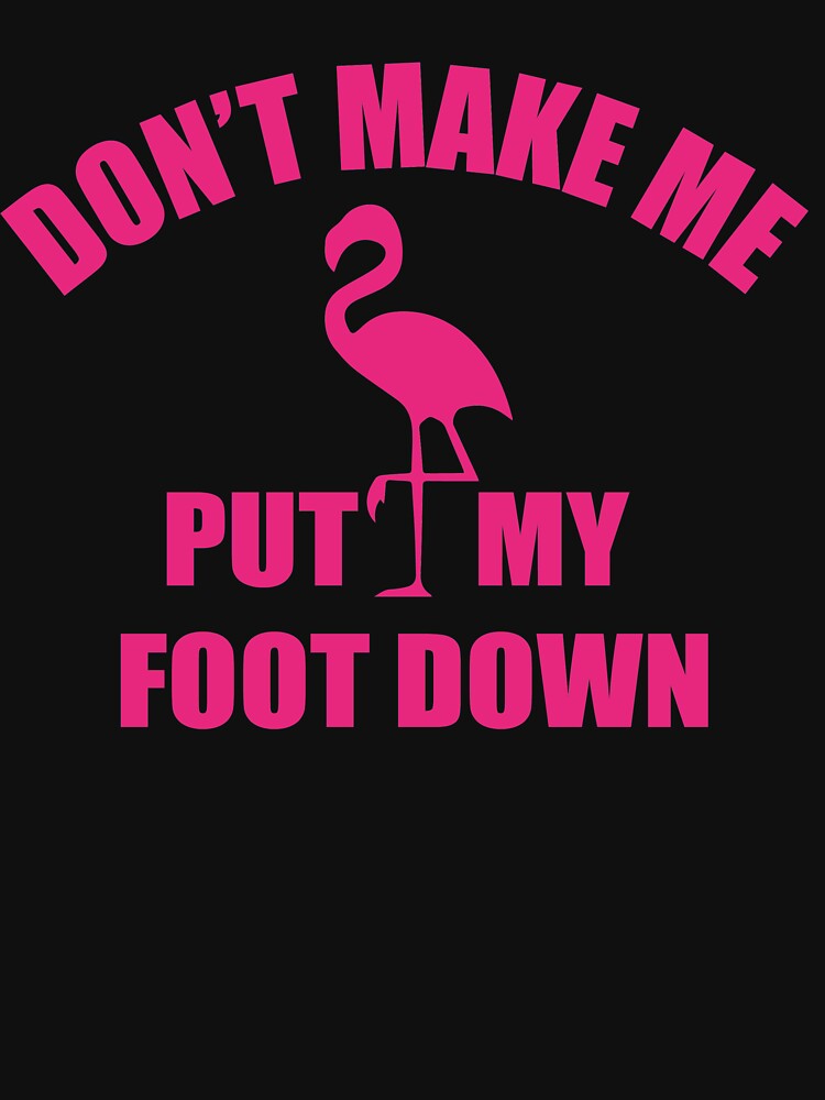 Mens Don't Make Me Put My Foot Down Tshirt Funny Flamingo Sarcastic Parenting Tee by wabshirts