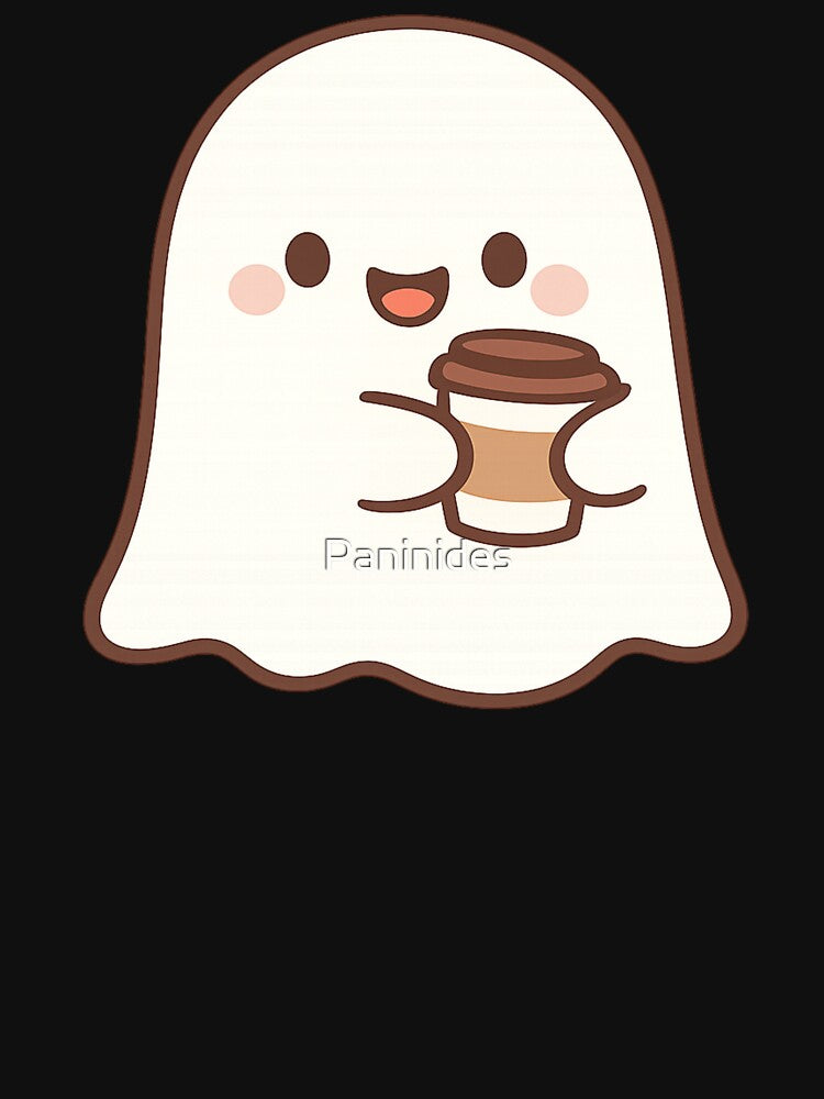 Cute Ghost with Coffee by Paninides