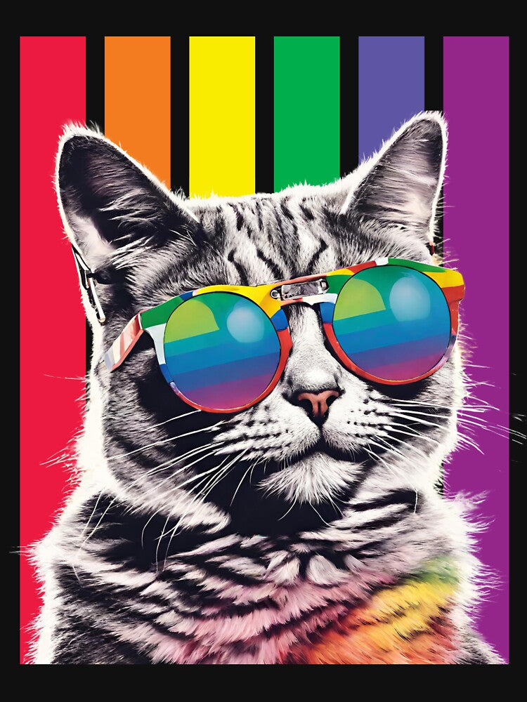 Funny Cat Purride LGBTQ Gay Pride Rainbow Sunglasses Men Women LGBT by MegiWu