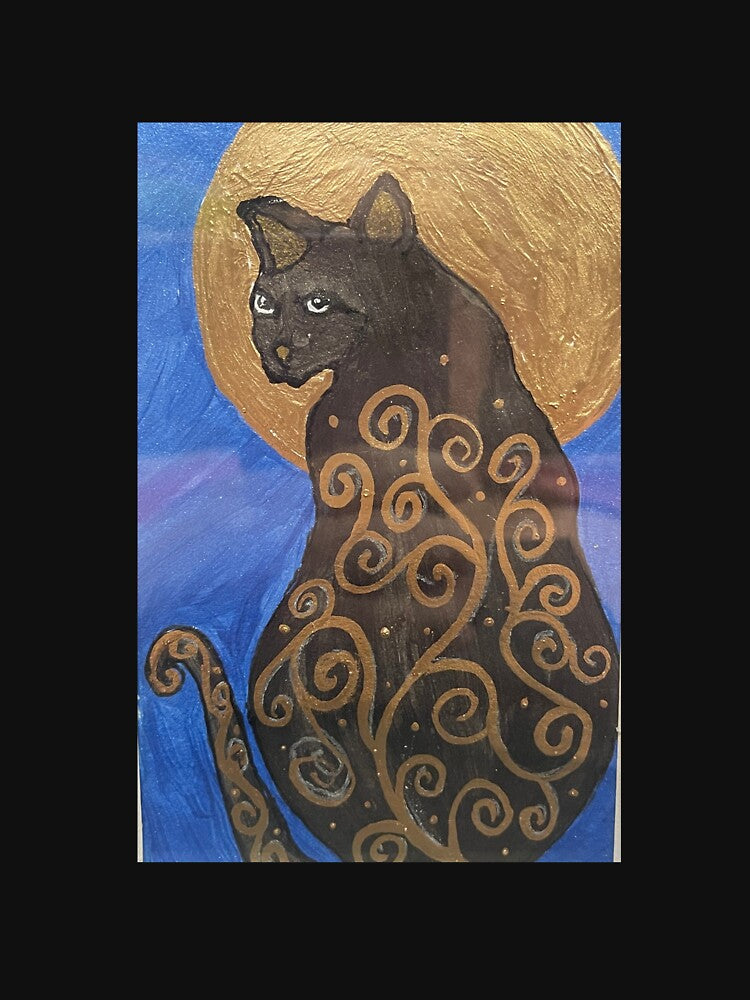 Black Cat Under A Golden Moon by Ann Marie Olsen