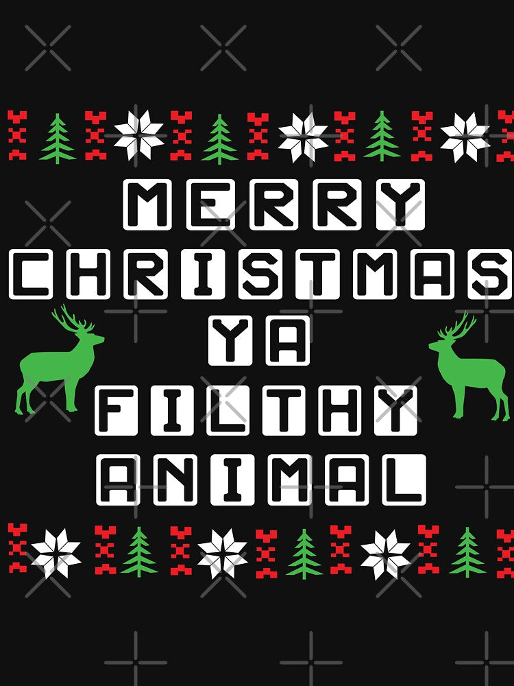 Merry Christmas ya filthy animal Christmas T Shirt by URBANBOX
