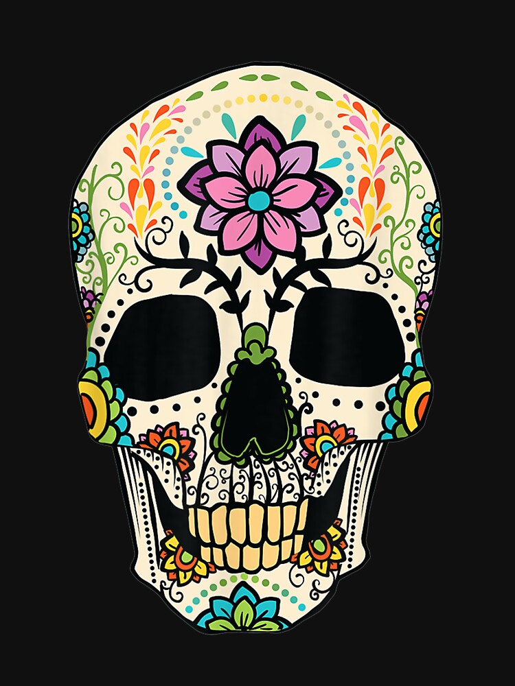 Sugar Skull Mexican Halloween Floral Art Gift by maudean