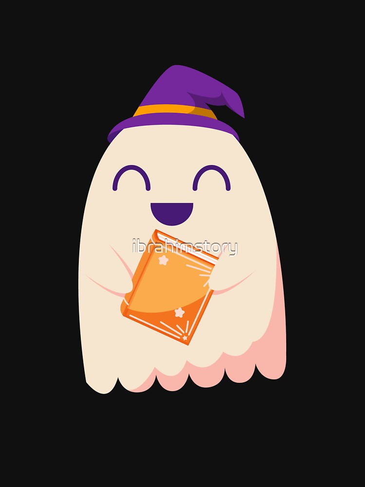 funny halloween 2022 cute ghost book reading teacher school by ibrahimstory