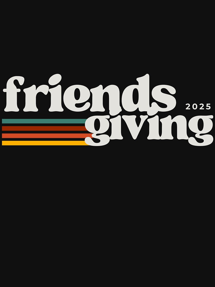 Friendsgiving Retro Linear Stripe by Seeshellspace Designs