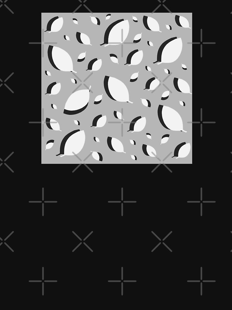 Black and white autumn leaves pattern on a grey background by by-jwp