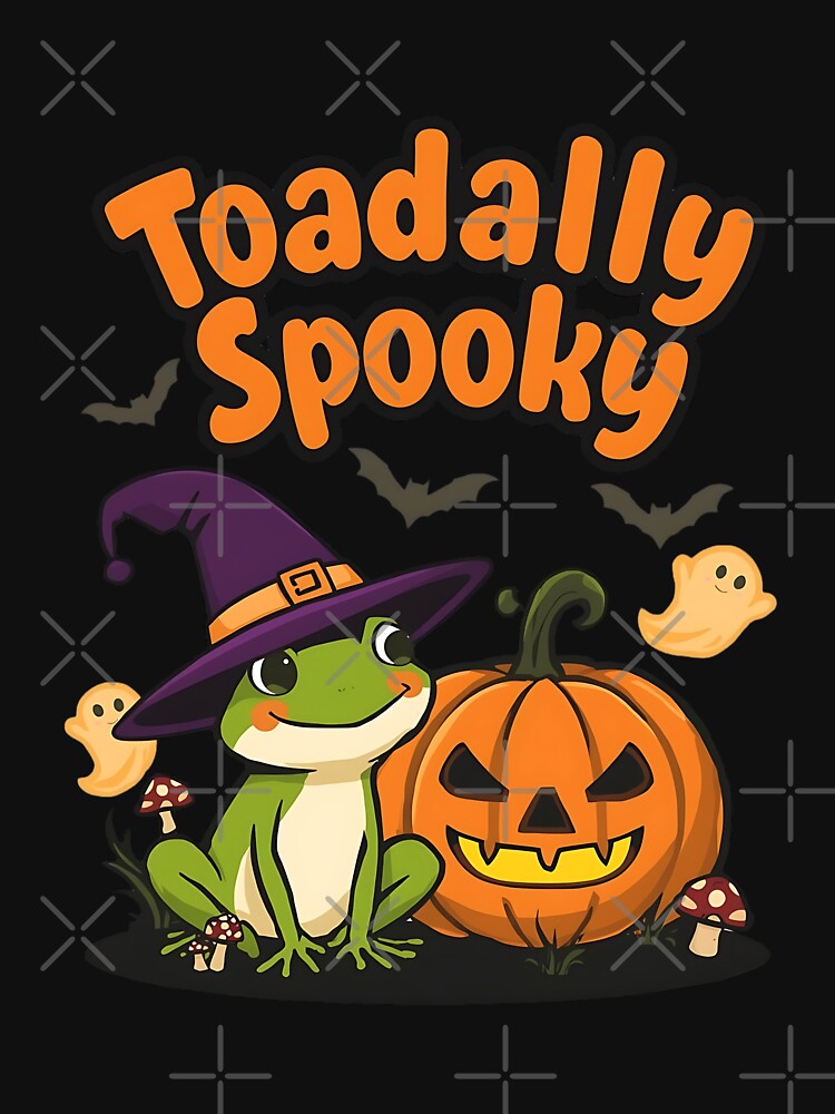 Toadally Spooky Funny Frog Halloween Pun Design by ArtDesignTp