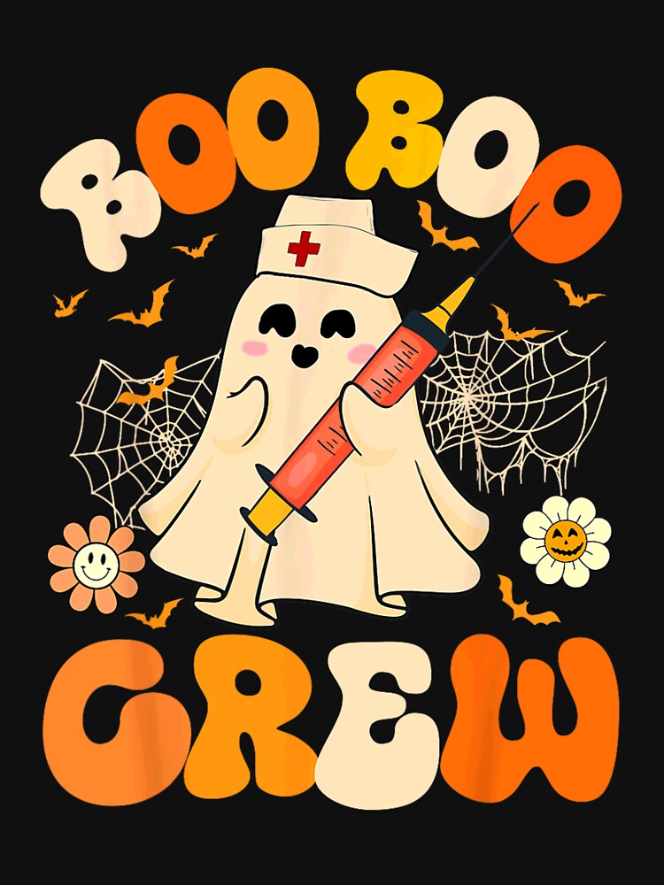 Boo Boo Crew Funny Ghost For Nurse, Retro Halloween Gift For Nursing RN by rosettegeberth
