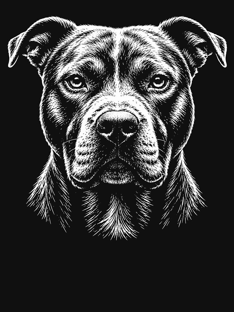 Pit Bull Portrait Art Pitbull Owner Lover by gordonbwyashop
