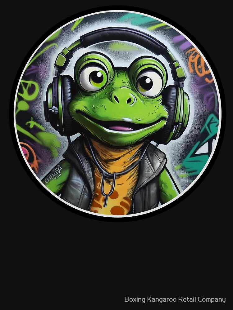 Graffiti Frog in Headphones by Boxing Kangaroo Retail Company