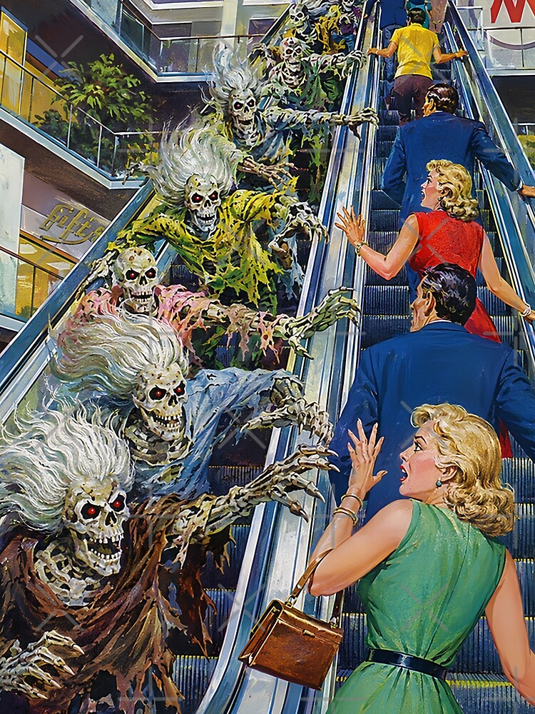 Skeleton Escalator High Five by Extravanganzza