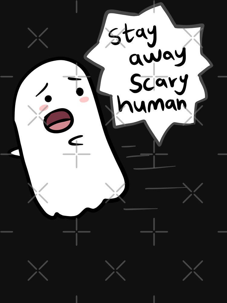 Ghost illustration say away scary human by Mayarart