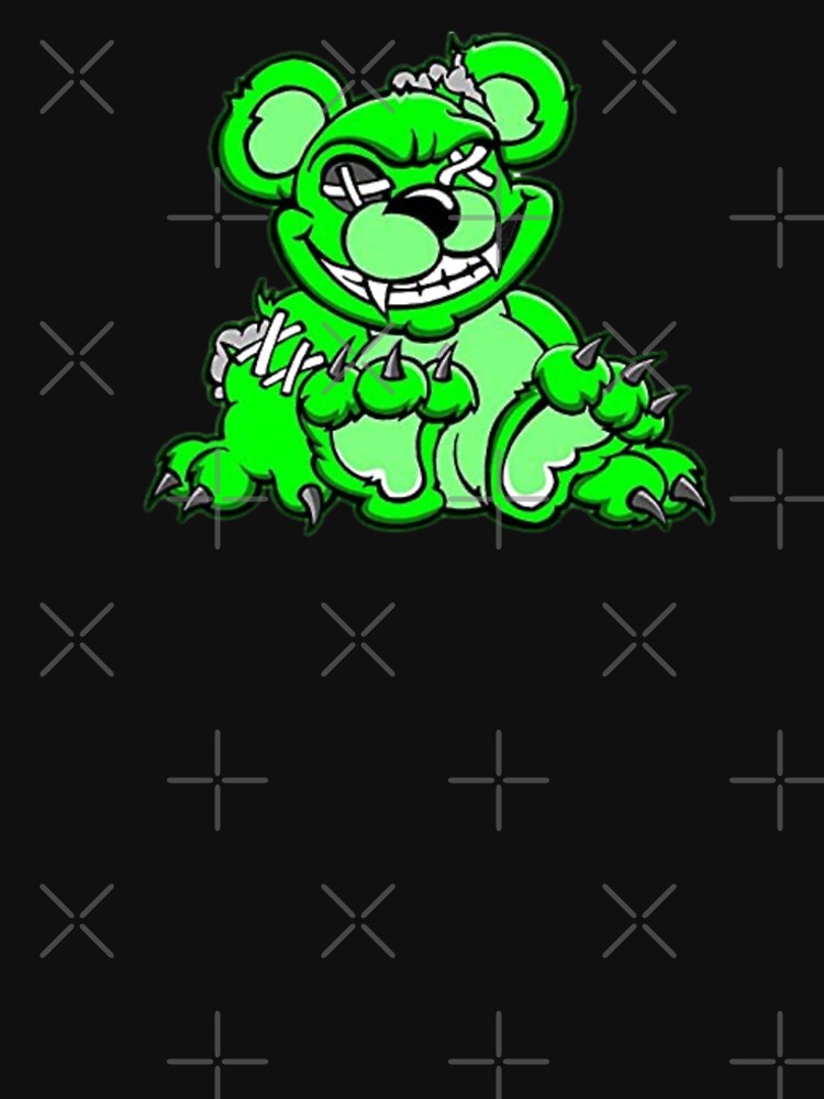 Zombie Creepy Kawaii Teddy Bear Green by Onewalkdesign