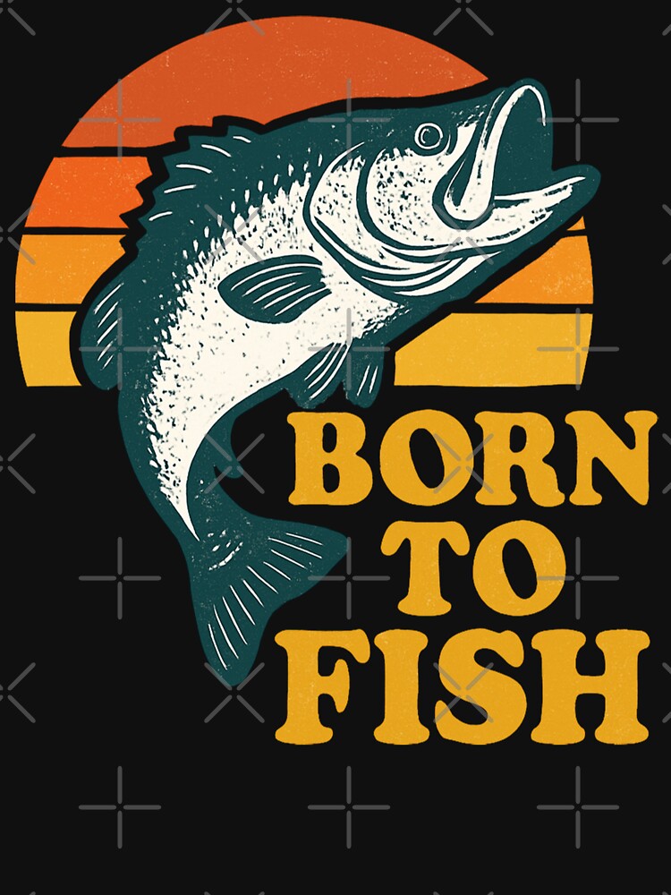 Born To Fish – Vintage Sunset Angler Fishing Lover Retro Outdoor Design by SaDesign99