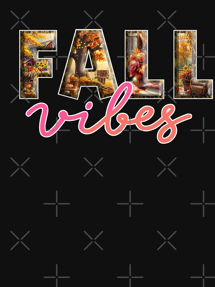 Fall Vibes Design – Cozy Autumn Aesthetic Artwork with Leaves, Pumpkins & Rustic Charm by inkframe