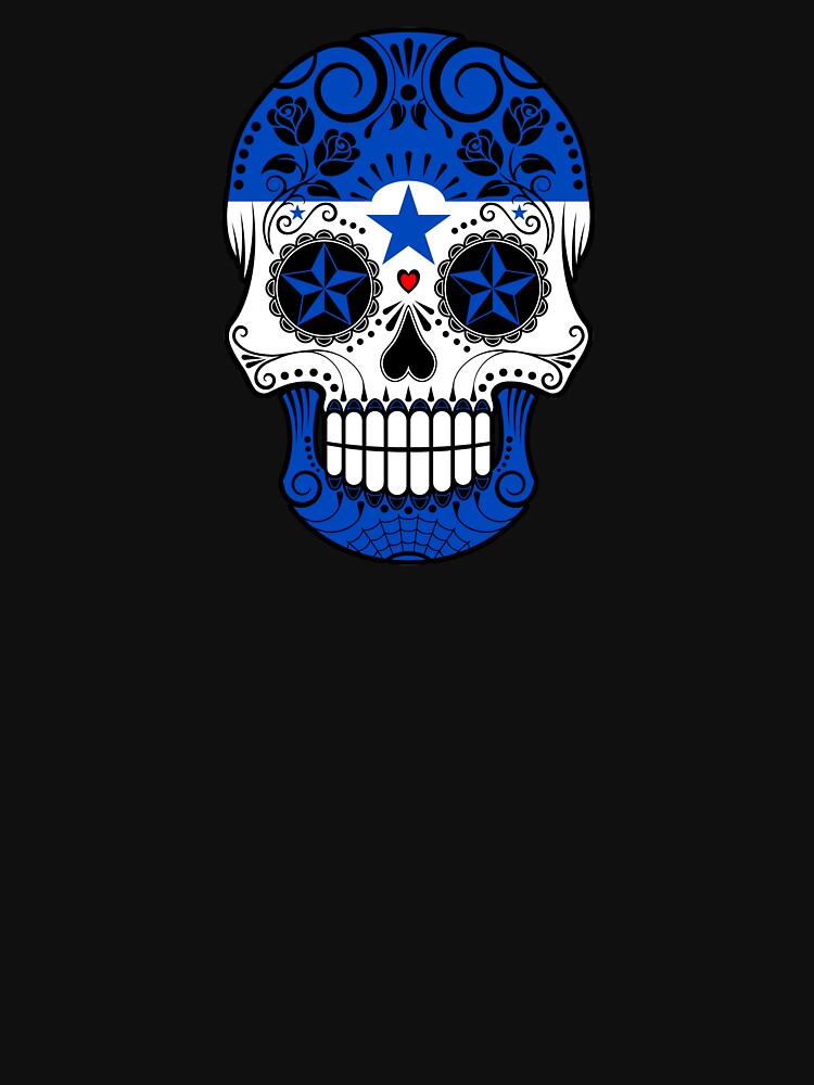 Sugar Skull with Roses and Flag of Honduras by JeffBartels
