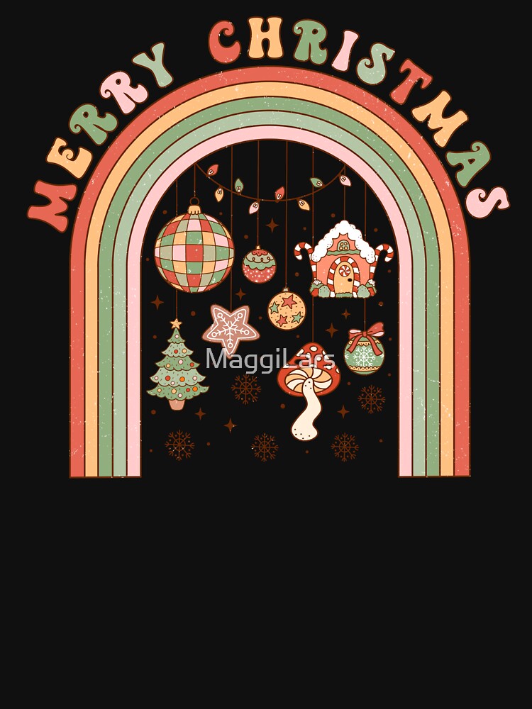 Retro Christmas merry christmas retro rainbow by MaggiLars